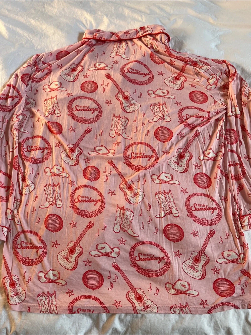 In My Sundays Pink red Cowgirl long Pajama set bamboo rodeo western country XL